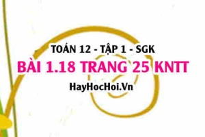 Bài 1.18 trang 25 Toán 12 tập 1 Kết nối tri thức